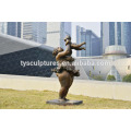 Good rank quality metal copper fat woman art and child statue sculpture for garden ornament